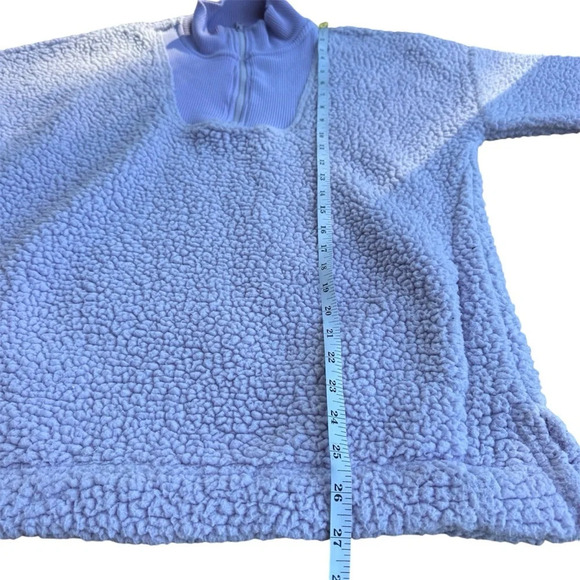 Aerie Dream Sherpa Quarter Zip Sweatshirt Pullover Purple XS - Picture 8 of 12